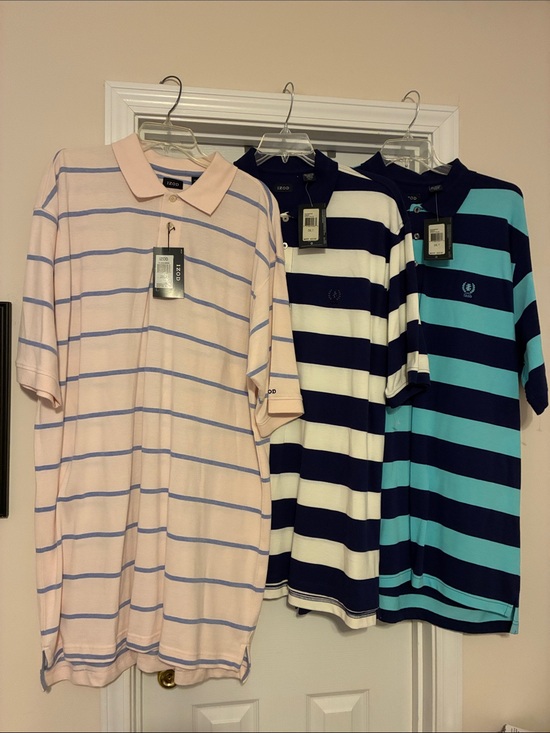 Izod Other - Lot of 3 NWT Izod Men’s Pink Polo with Thin Blue Stripes